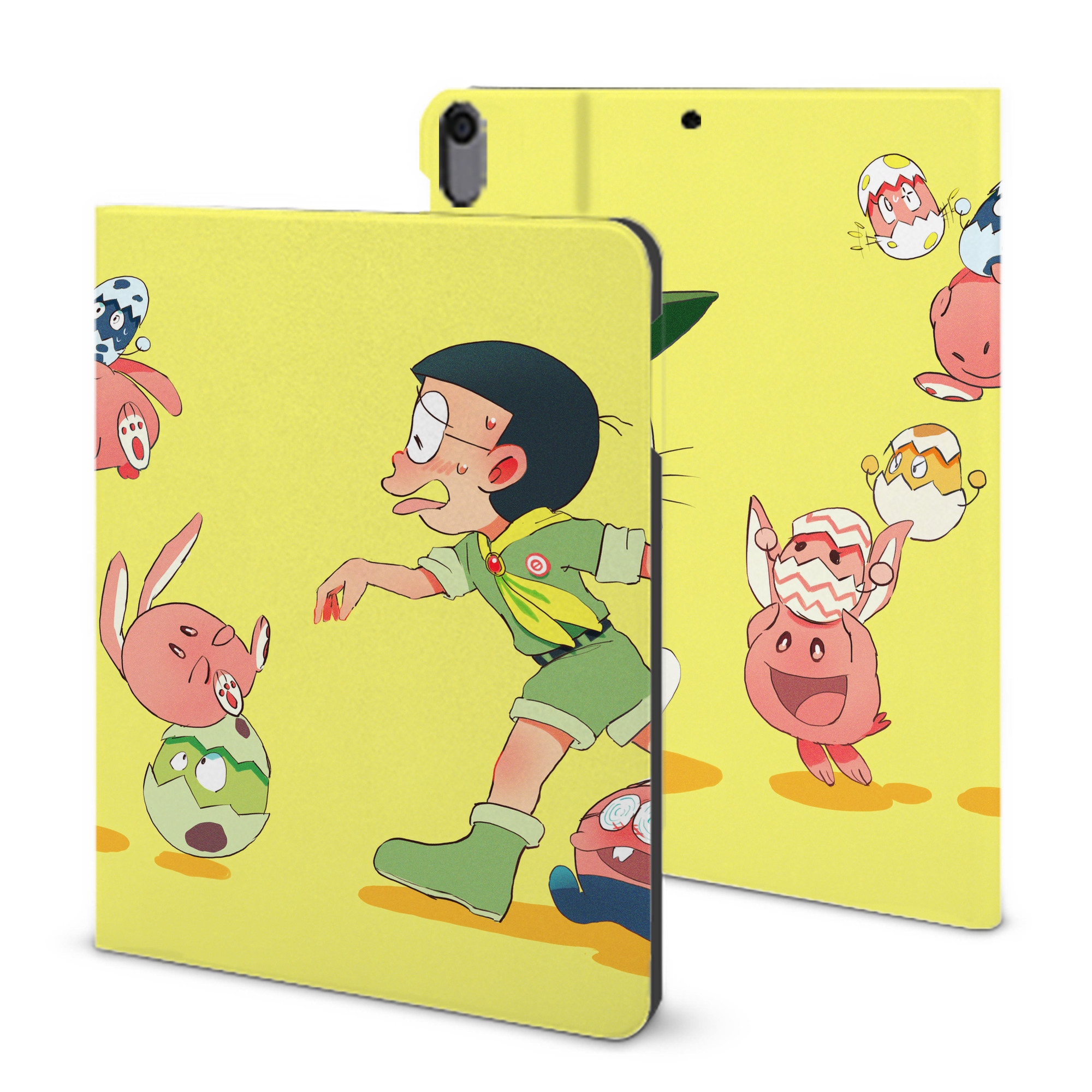 （画像用） ドラえもん Doraemon IPad ケース ブック型 PUレザー TPU 耐衝撃 軽量 薄型 ペン収納なし 全面保護 IPad 各モデル対応